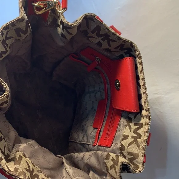 Michael Kors Red and Brown Women's Bag - Picture 6 of 14